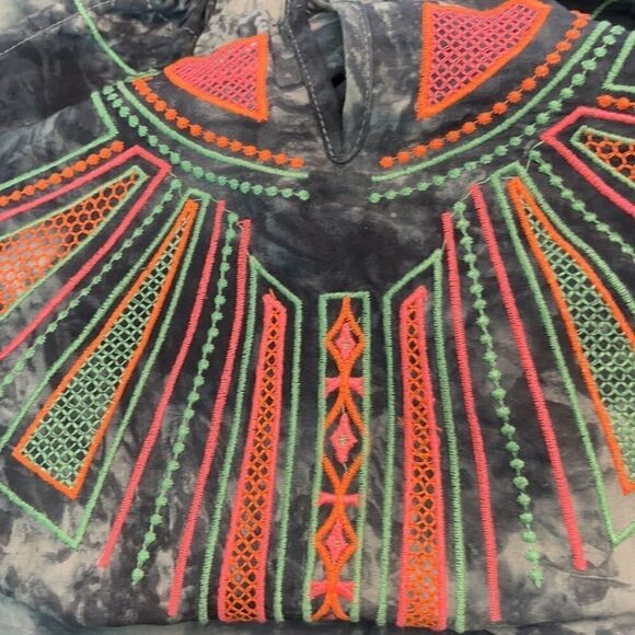 𝅺flying Tomato Tie Dye Embroidered Halter Maxi Sz S - Picture 11 of 13